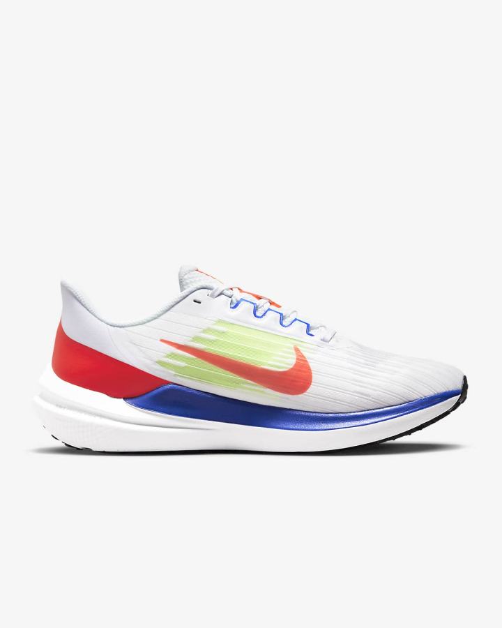 Zapatillas Running Nike Air Winflo 9 Road Hombre Blancas Azules Rojas Claro | XRVUD-1274