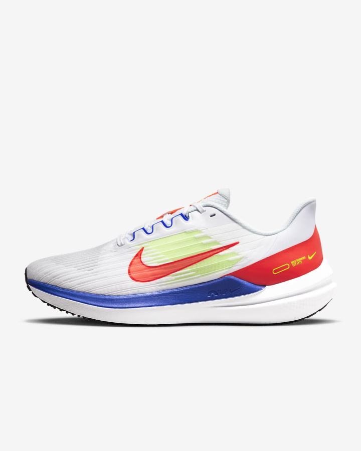 Zapatillas Running Nike Air Winflo 9 Road Hombre Blancas Azules Rojas Claro | XRVUD-1274
