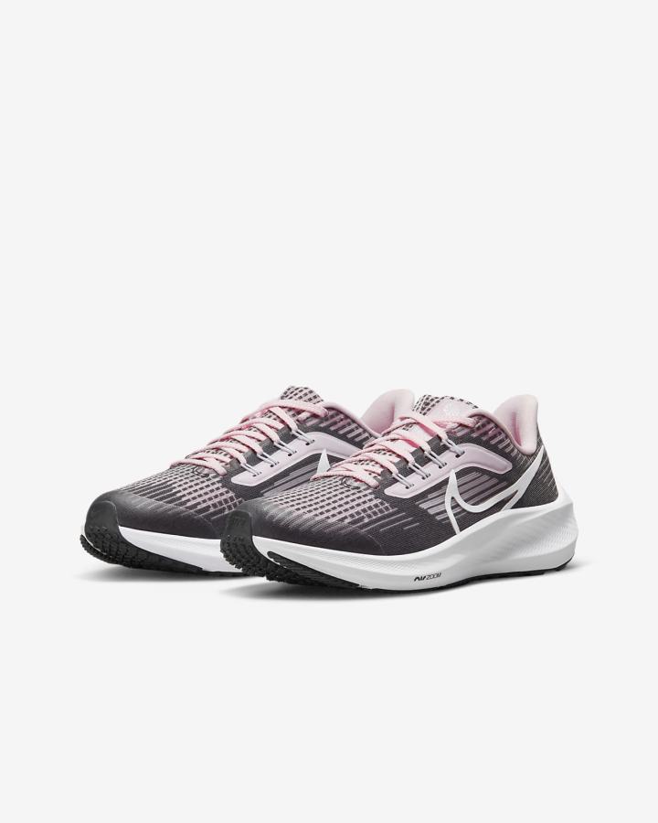 Zapatillas Running Nike Air Zoom Pegasus 39 Kids Road Niño Rosas Negras Blancas | CKZAT-7950