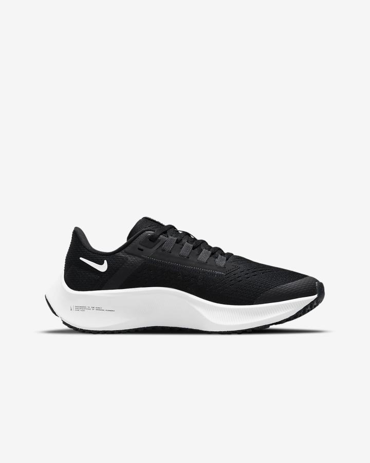 Zapatillas Running Nike Air Zoom Pegasus 38 Kids Road Niño Negras Gris Oscuro Blancas | FKUAJ-8547
