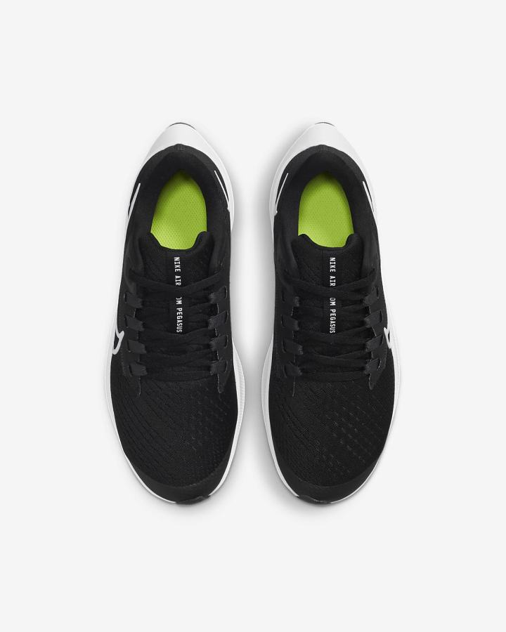 Zapatillas Running Nike Air Zoom Pegasus 38 Kids Road Niño Negras Gris Oscuro Blancas | FKUAJ-8547