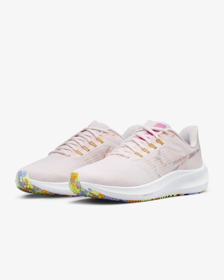 Zapatillas Running Nike Air Zoom Pegasus 39 Road Mujer Rosas Claro Doradas Verde | IOATE-9137