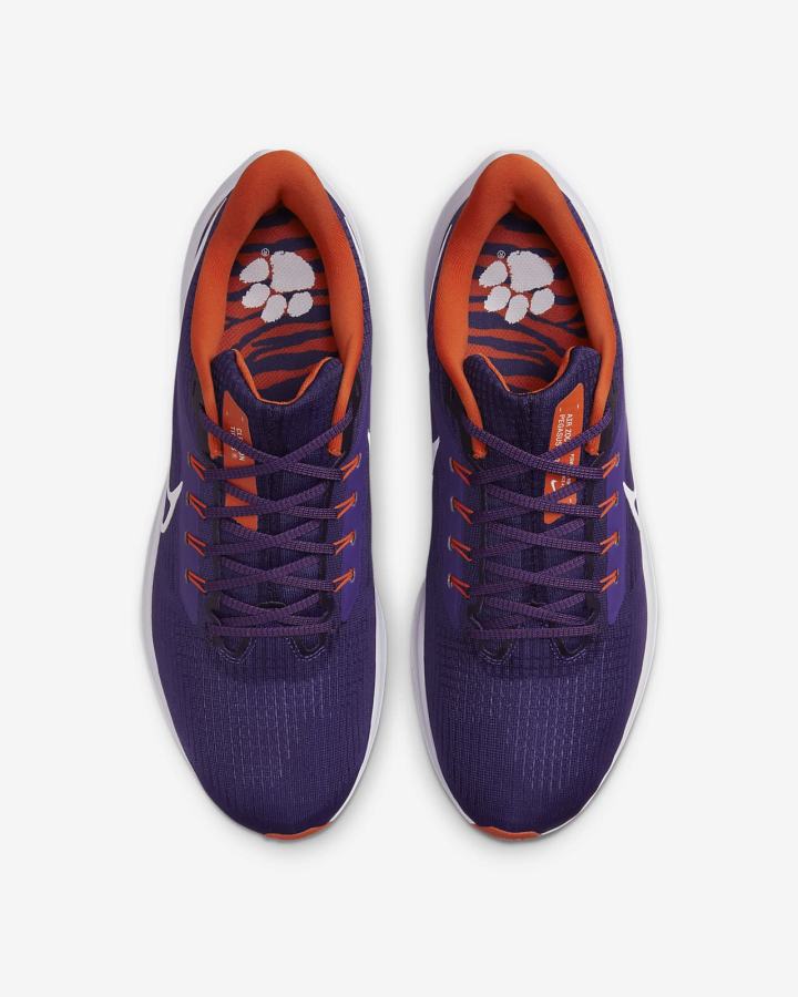 Zapatillas Running Nike Air Zoom Pegasus 39 (Clemson) Road Hombre Moradas Naranjas Blancas | JDGMS-7906