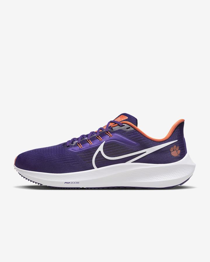 Zapatillas Running Nike Air Zoom Pegasus 39 (Clemson) Road Hombre Moradas Naranjas Blancas | JDGMS-7906