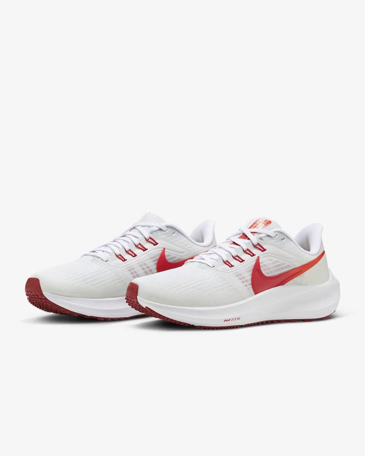 Zapatillas Running Nike Air Zoom Pegasus 39 Road Mujer Blancas Rojas Claro | QUNXO-0176