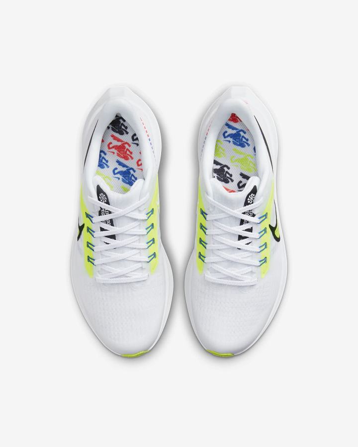 Zapatillas Running Nike Air Zoom Pegasus 39 Kids Road Niña Blancas Azules Negras | SIJDH-2184