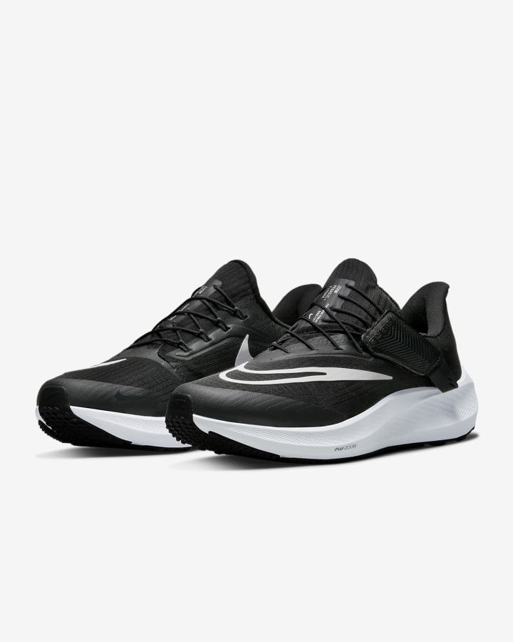 Zapatillas Running Nike Air Zoom Pegasus FlyEase Easy On/Off Road Mujer Negras Gris Oscuro Blancas | XEVNS-4970