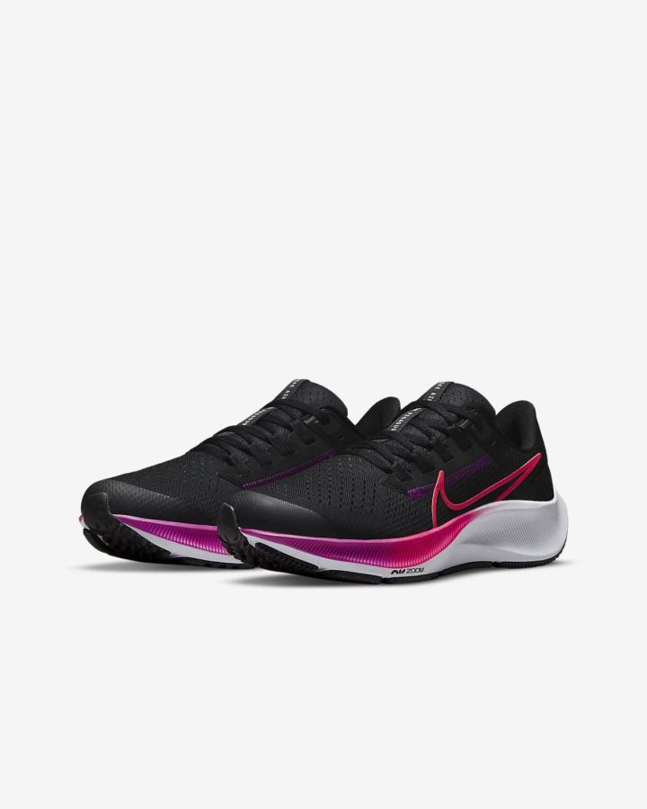 Zapatillas Running Nike Air Zoom Pegasus 38 Kids Road Niño Negras Moradas Gris Blancas | XUCJB-7604