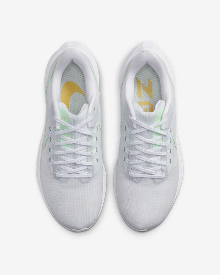 Zapatillas Running Nike Air Zoom Pegasus 39 Road Mujer Blancas Plateadas Verde Verde Menta | YSXAN-7956