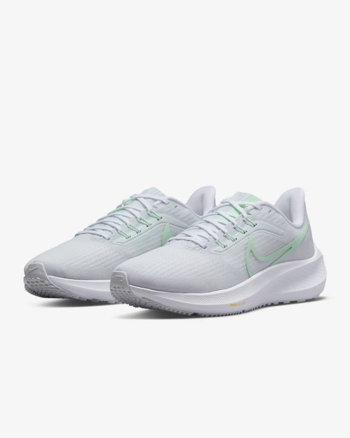 Zapatillas Running Nike Air Zoom Pegasus 39 Road Mujer Blancas Plateadas Verde Verde Menta | YSXAN-7956