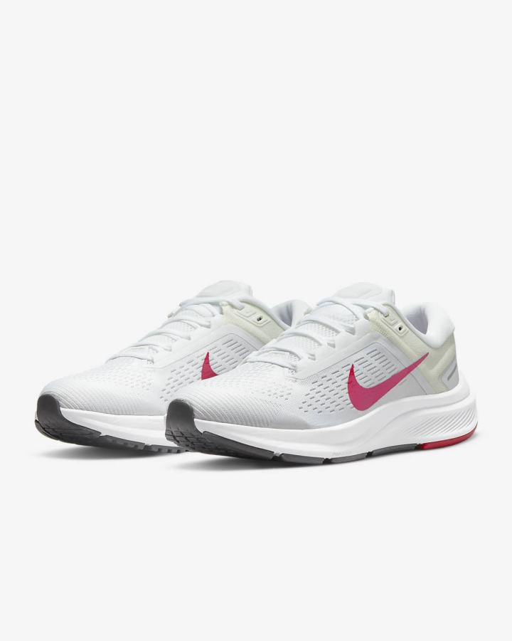 Zapatillas Running Nike Air Zoom Structure 24 Road Mujer Blancas Rosas | BCUZL-7258