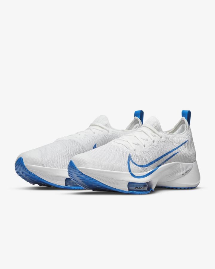 Zapatillas Running Nike Air Zoom Tempo NEXT% Road Hombre Blancas Plateadas Negras Azules | SEBCQ-9326
