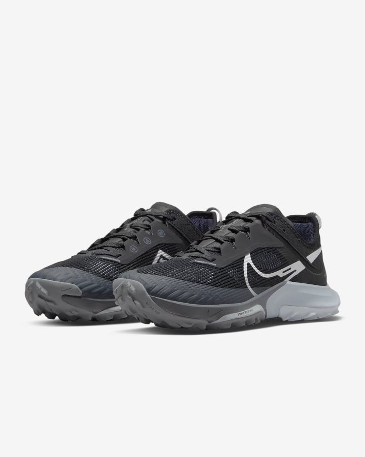 Zapatillas Running Nike Air Zoom Terra Kiger 8 Trail Mujer Negras Gris Plateadas | LVCZU-5901