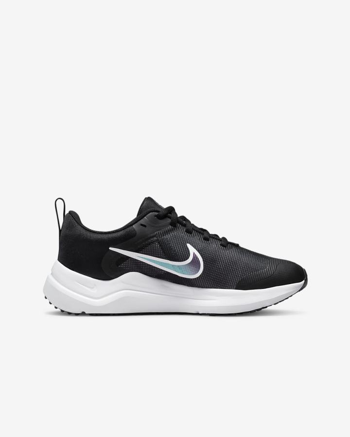 Zapatillas Running Nike Downshifter 12 Kids Road Niña Negras Gris Oscuro Blancas | FZYXW-3872