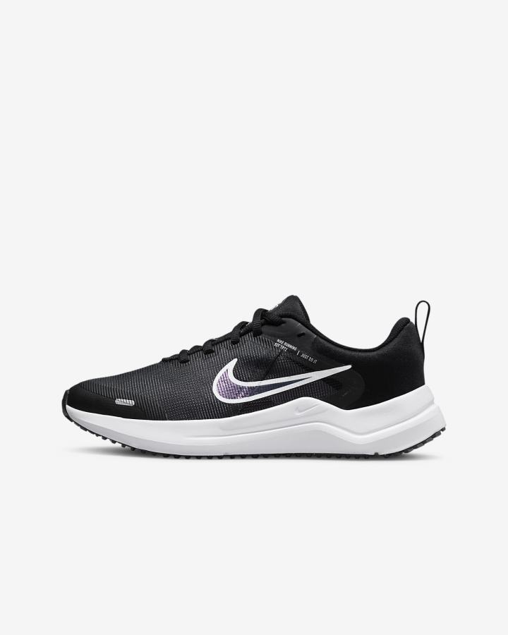 Zapatillas Running Nike Downshifter 12 Kids Road Niña Negras Gris Oscuro Blancas | FZYXW-3872
