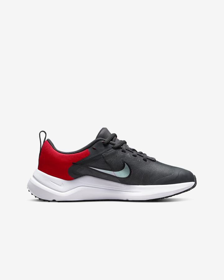 Zapatillas Running Nike Downshifter 12 Kids Road Niña Gris Oscuro Gris Claro Rojas | PGRJB-0158