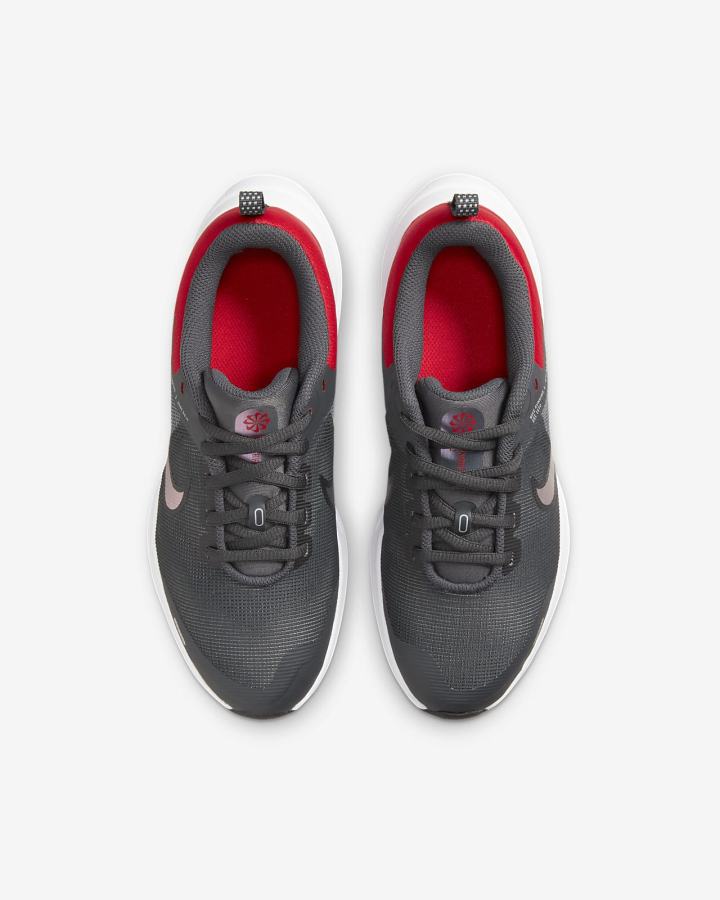 Zapatillas Running Nike Downshifter 12 Kids Road Niña Gris Oscuro Gris Claro Rojas | PGRJB-0158