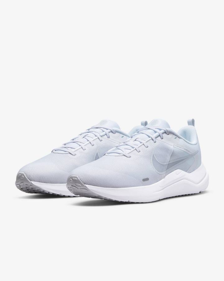 Zapatillas Running Nike Downshifter 12 Road Hombre Blancas Plateadas | BUQVN-4235