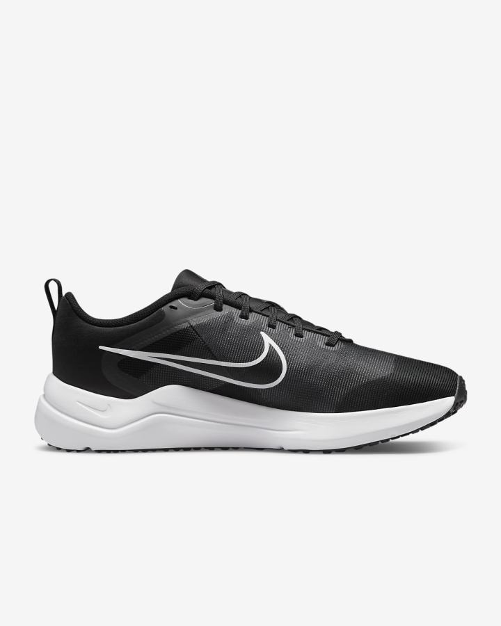 Zapatillas Running Nike Downshifter 12 Road Hombre Negras Gris Oscuro Plateadas Blancas | DNAST-3751