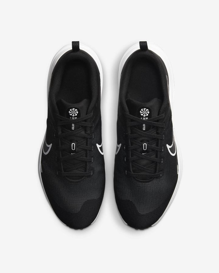 Zapatillas Running Nike Downshifter 12 Road Mujer Negras Gris Plateadas Blancas | ERNSJ-9386