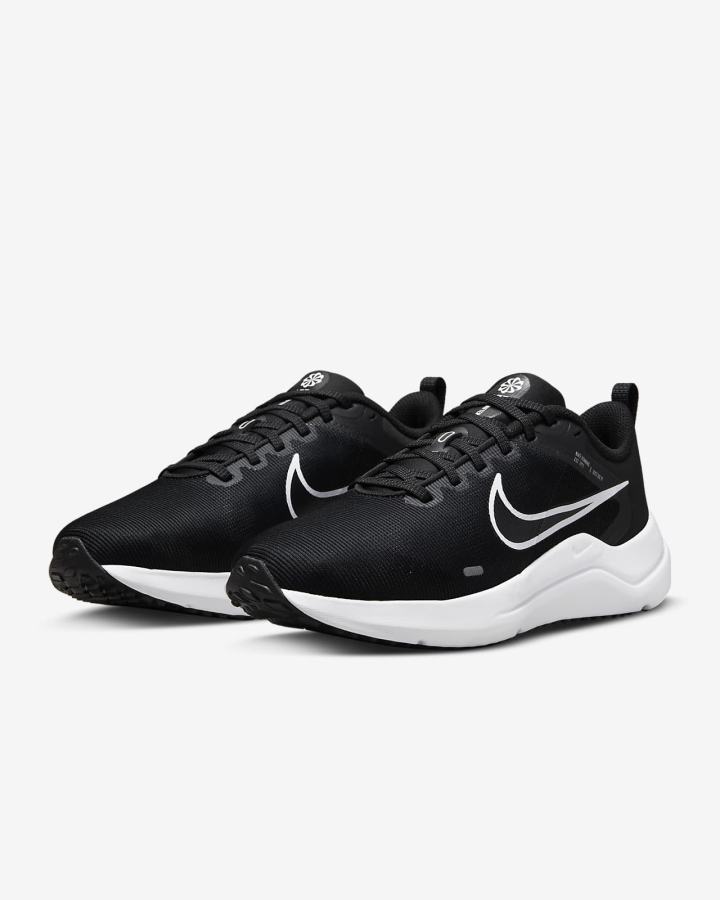 Zapatillas Running Nike Downshifter 12 Road Mujer Negras Gris Plateadas Blancas | ERNSJ-9386