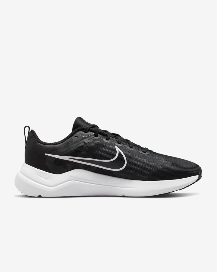 Zapatillas Running Nike Downshifter 12 Road Hombre Negras Gris Oscuro Plateadas Blancas | HDTAP-3809