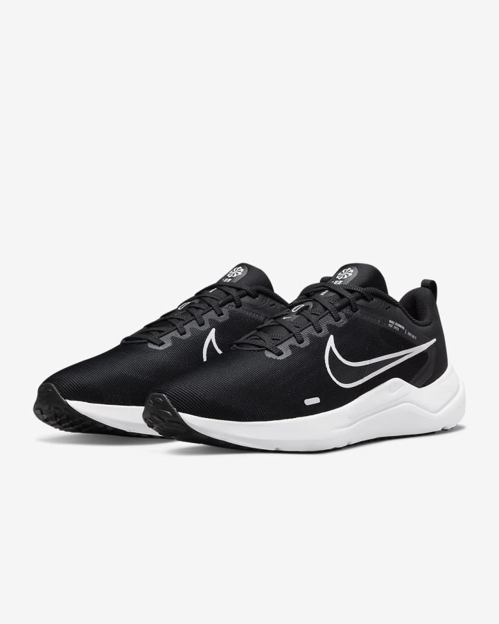 Zapatillas Running Nike Downshifter 12 Road Hombre Negras Gris Oscuro Plateadas Blancas | HDTAP-3809