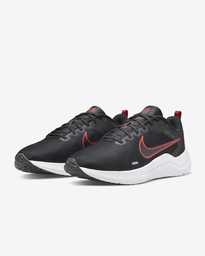 Zapatillas Running Nike Downshifter 12 Road Hombre Negras Gris Oscuro Gris Claro Blancas | HMIWN-8014