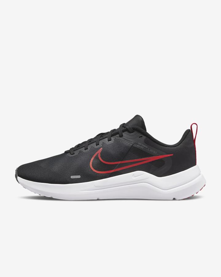 Zapatillas Running Nike Downshifter 12 Road Hombre Negras Gris Oscuro Gris Claro Blancas | HMIWN-8014