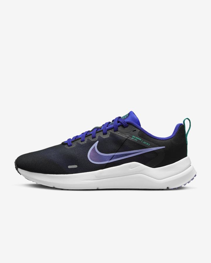 Zapatillas Running Nike Downshifter 12 Road Mujer Negras Blancas | WHMYR-4290