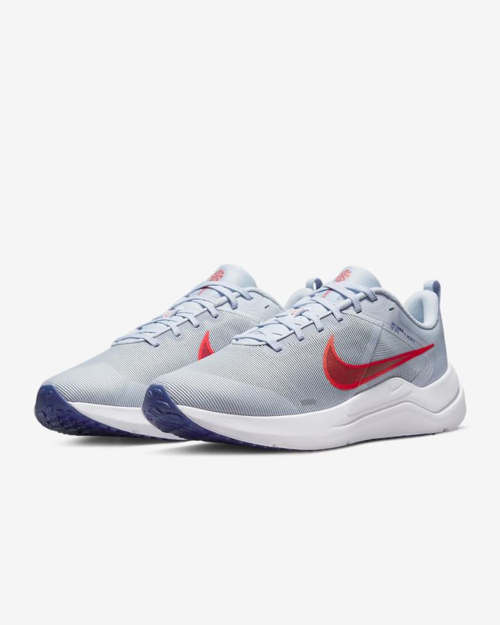 Zapatillas Running Nike Downshifter 12 Road Hombre Gris Blancas Rojas Claro | WSQFI-1294