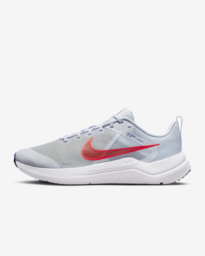 Zapatillas Running Nike Downshifter 12 Road Hombre Gris Blancas Rojas Claro | WSQFI-1294