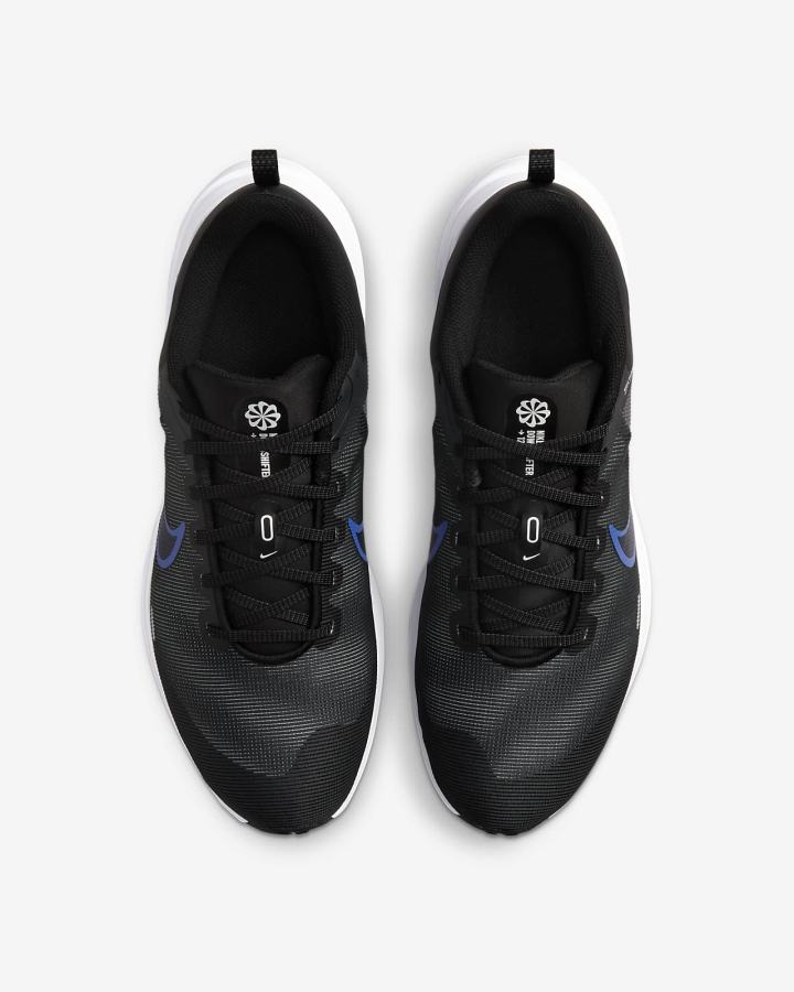 Zapatillas Running Nike Downshifter 12 Road Hombre Gris Oscuro Negras Blancas Azules | YZAHI-3406