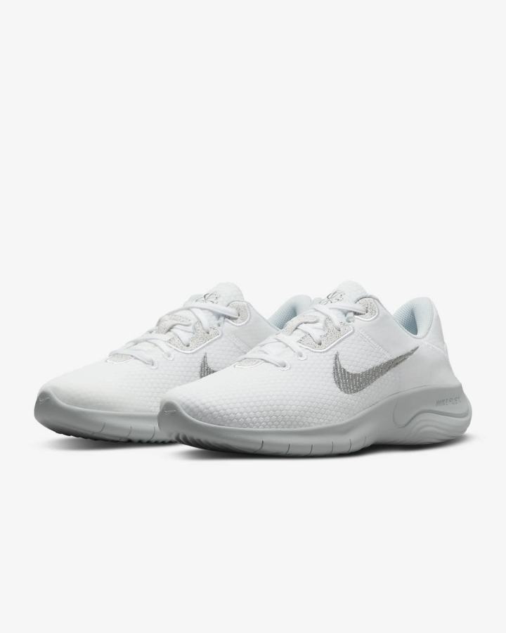 Zapatillas Running Nike Flex Experience Run 11 Next Nature Road Mujer Blancas Plateadas Metal Plateadas | QGJSU-6417