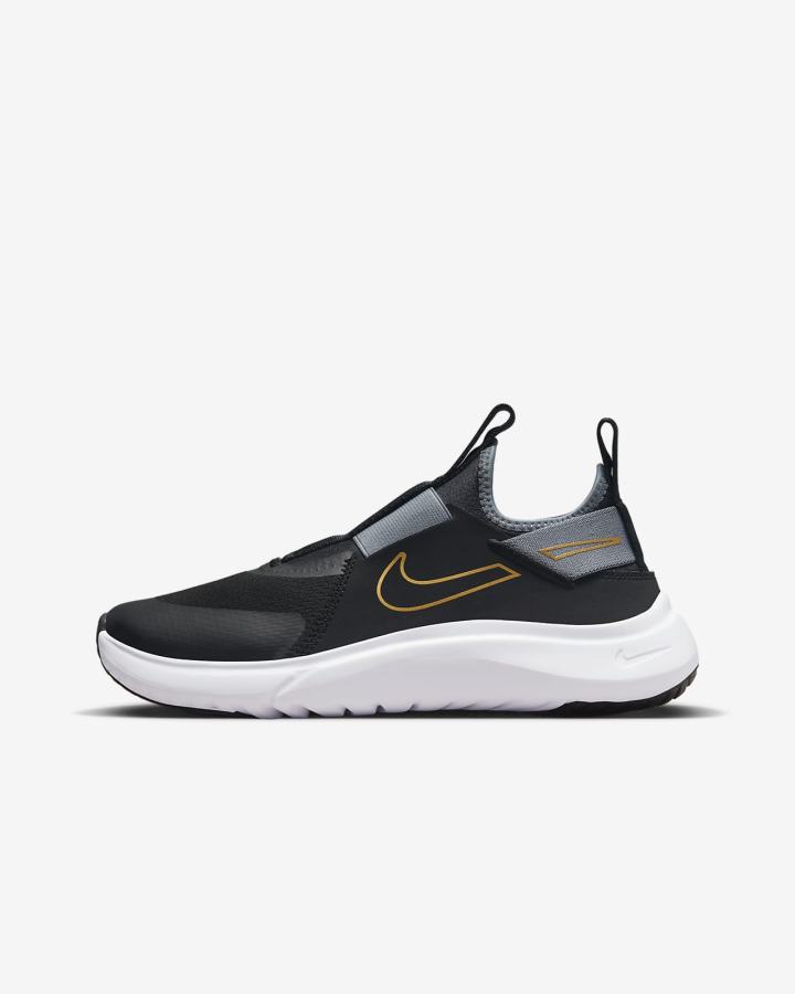 Zapatillas Running Nike Flex Plus Kids Road Niña Negras Gris Blancas Metal Doradas | BZCIP-6518