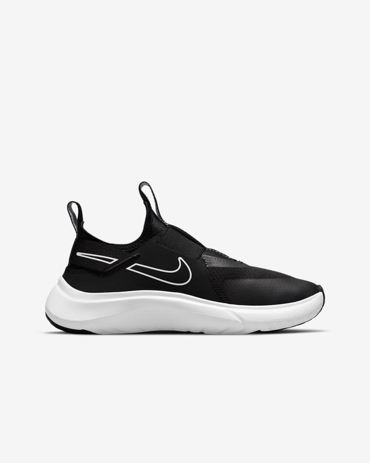 Zapatillas Running Nike Flex Plus Kids Road Niño Negras Blancas | WYBKH-9576