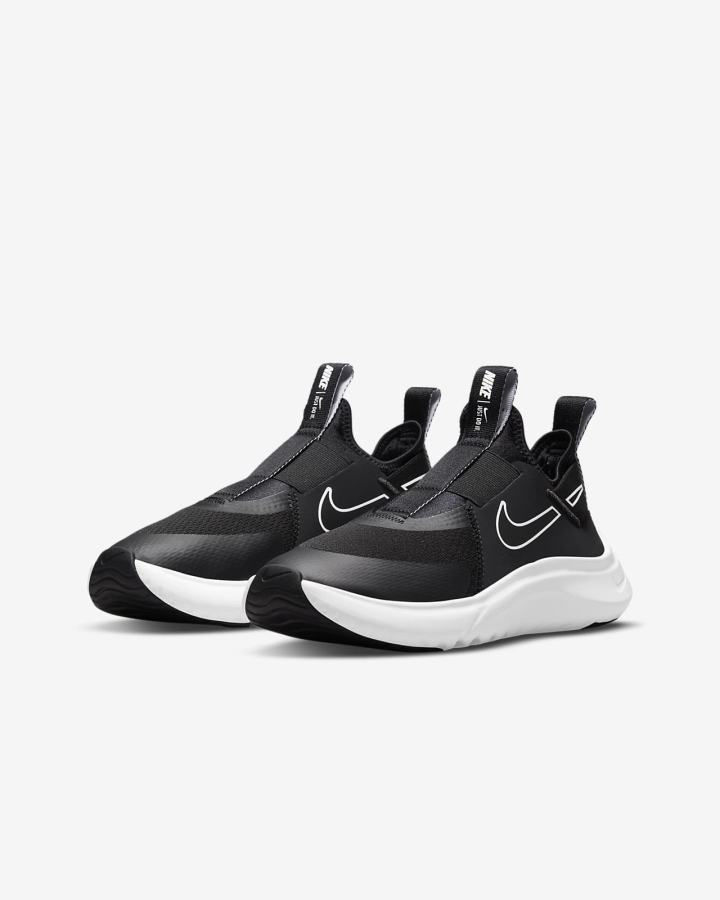 Zapatillas Running Nike Flex Plus Kids Road Niño Negras Blancas | WYBKH-9576