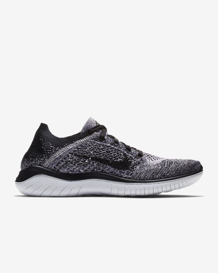 Zapatillas Running Nike Free RN Flyknit 2018 Mujer Blancas Negras | GJWYP-8621