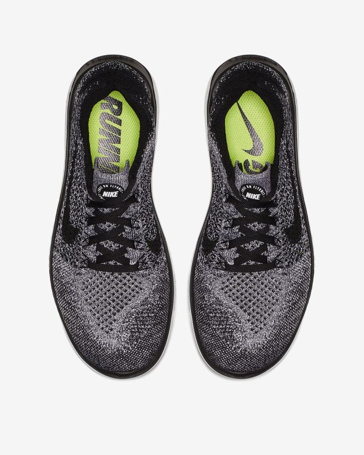 Zapatillas Running Nike Free RN Flyknit 2018 Mujer Blancas Negras | GJWYP-8621