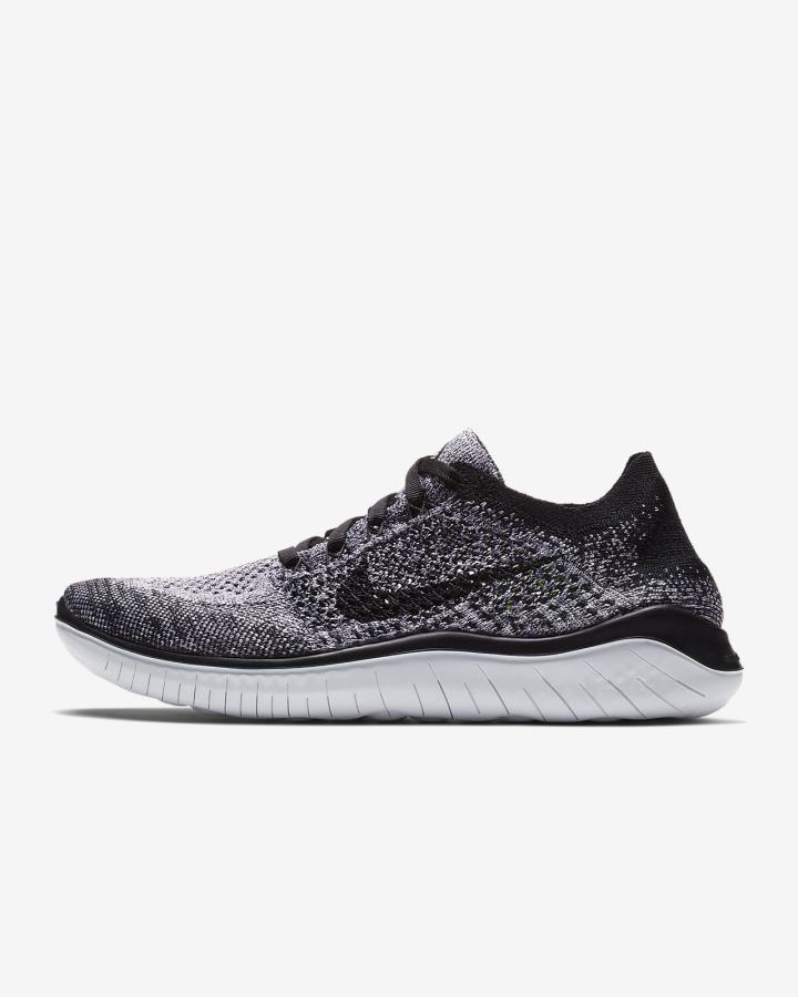 Zapatillas Running Nike Free RN Flyknit 2018 Mujer Blancas Negras | GJWYP-8621