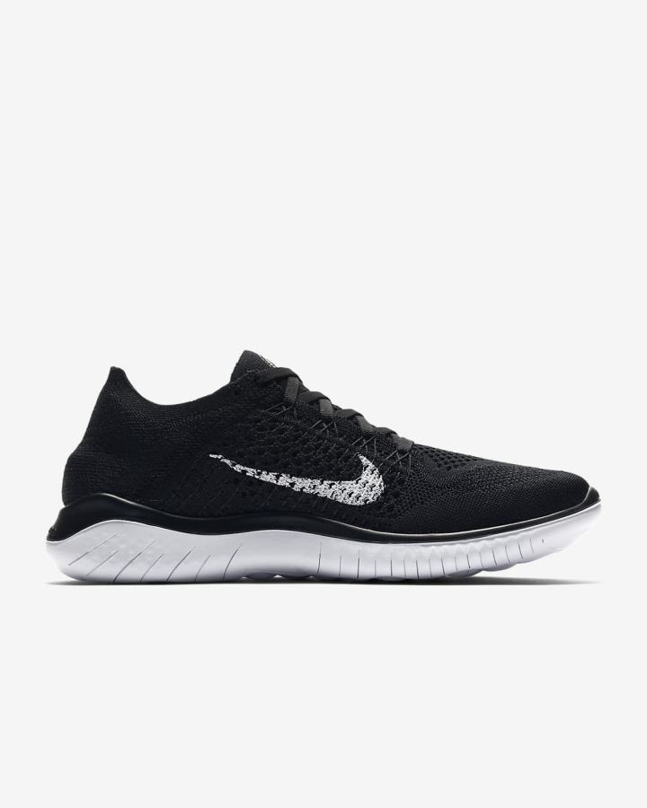 Zapatillas Running Nike Free RN Flyknit 2018 Mujer Negras Blancas | HXUTG-0918