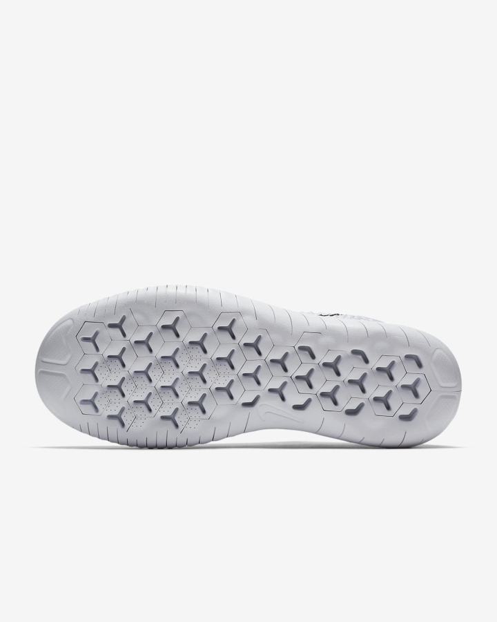 Zapatillas Running Nike Free RN Flyknit 2018 Mujer Blancas Plateadas Negras | QFJNO-1457