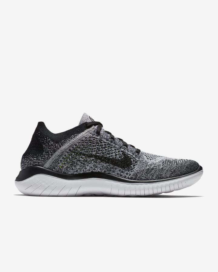 Zapatillas Running Nike Free RN Flyknit 2018 Hombre Blancas Gris Negras | RQZIE-0914