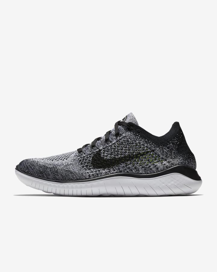 Zapatillas Running Nike Free RN Flyknit 2018 Hombre Blancas Gris Negras | RQZIE-0914
