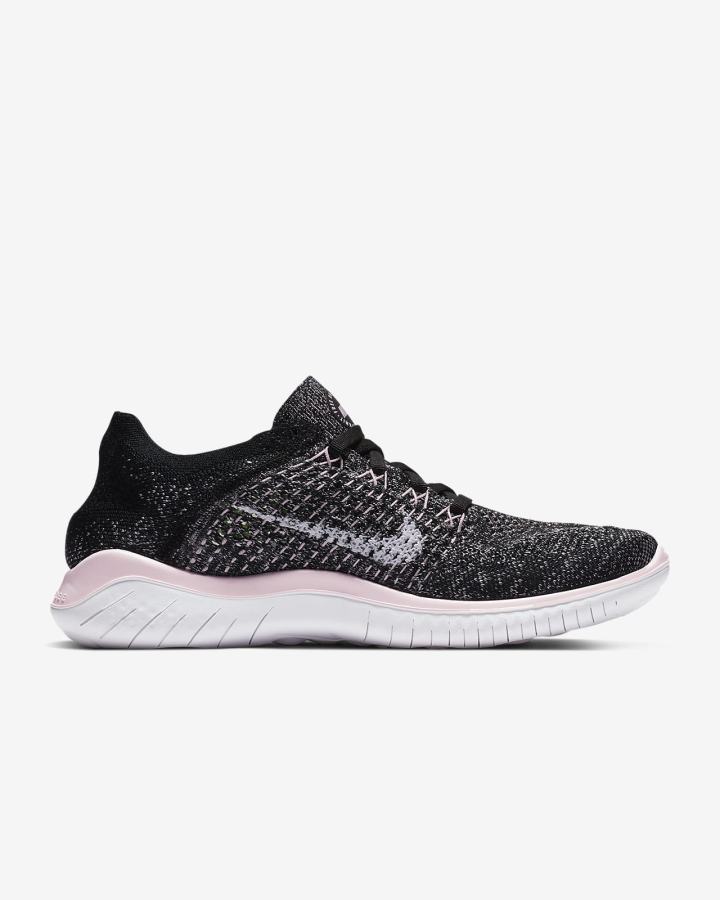 Zapatillas Running Nike Free RN Flyknit 2018 Mujer Negras Rosas Blancas | SKZFL-2735