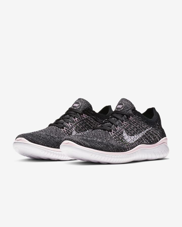 Zapatillas Running Nike Free RN Flyknit 2018 Mujer Negras Rosas Blancas | SKZFL-2735
