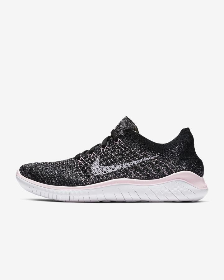 Zapatillas Running Nike Free RN Flyknit 2018 Mujer Negras Rosas Blancas | SKZFL-2735