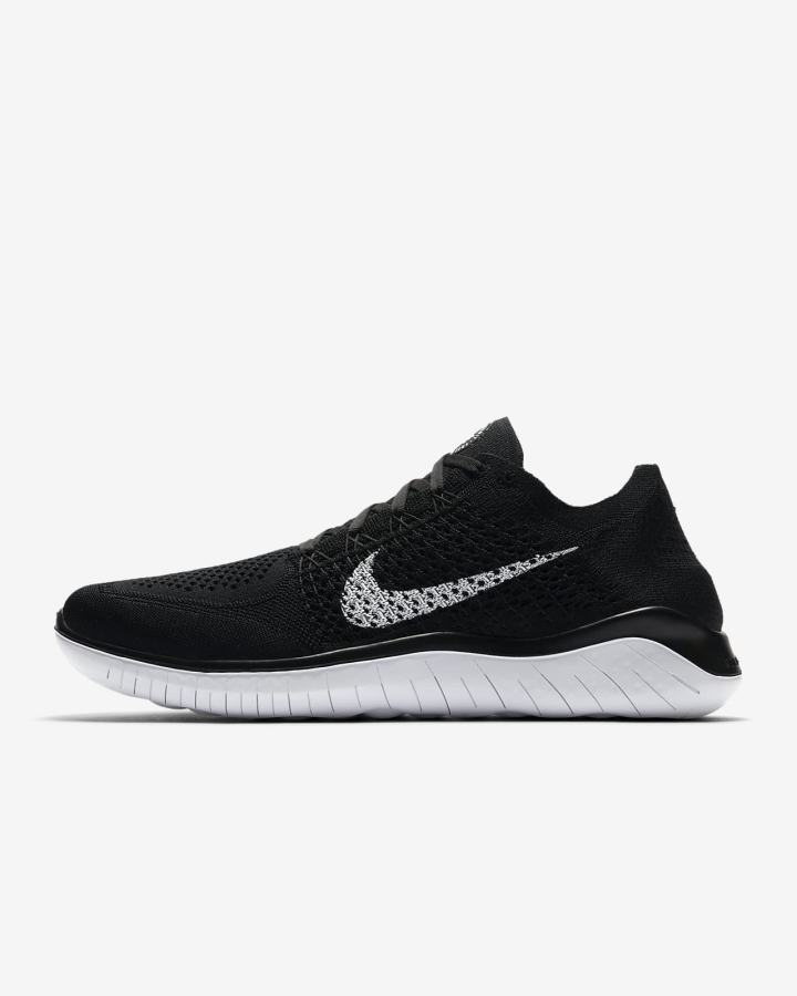Zapatillas Running Nike Free RN Flyknit 2018 Hombre Negras Blancas | WHXVJ-6039