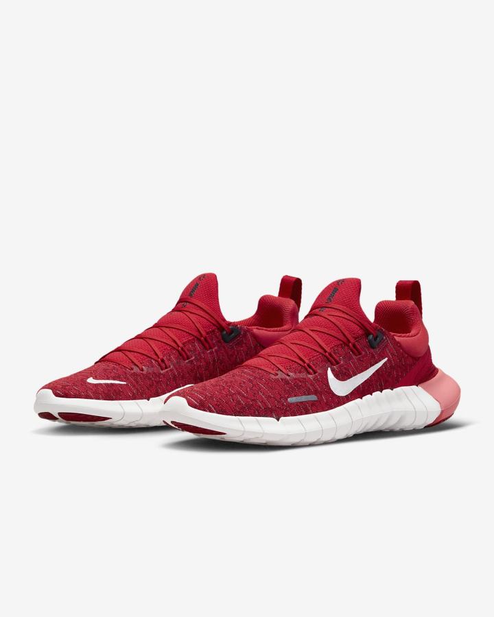 Zapatillas Running Nike Free Run 5.0 Road Mujer Rojas Blancas | DIWSF-4978