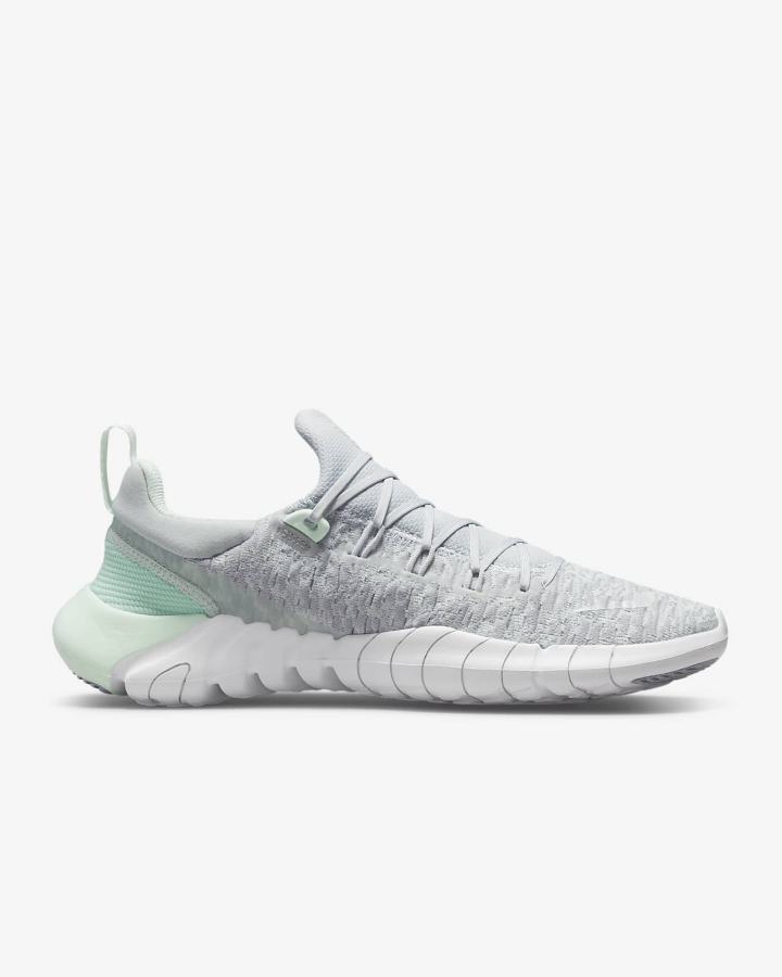 Zapatillas Running Nike Free Run 5.0 Road Mujer Plateadas Verde Verde Menta Blancas | NOALM-2549
